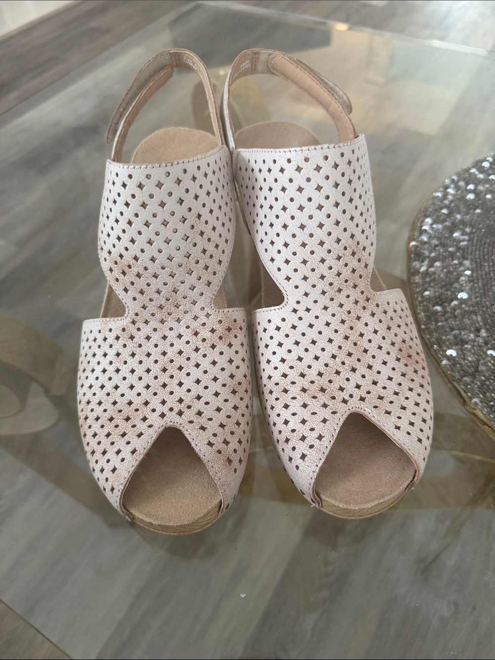 NEW Dansko Teagan Perforated Leather Peep Toe Heeled Sandals size 9.5-10 EU 40 - Picture 11 of 12